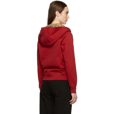 Shop Burberry Red Hackfall Hoodie In Cad Red