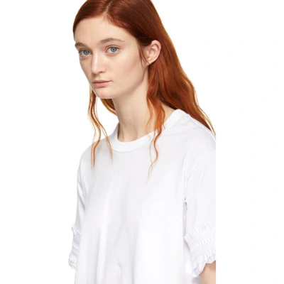 Shop See By Chloé See By Chloe White Ruffle Sleeve T-shirt In 109 White
