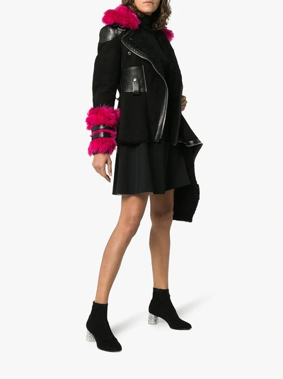 Shop Sophia Webster Felicity 60 Suede Crystal Embellished Boots In Black