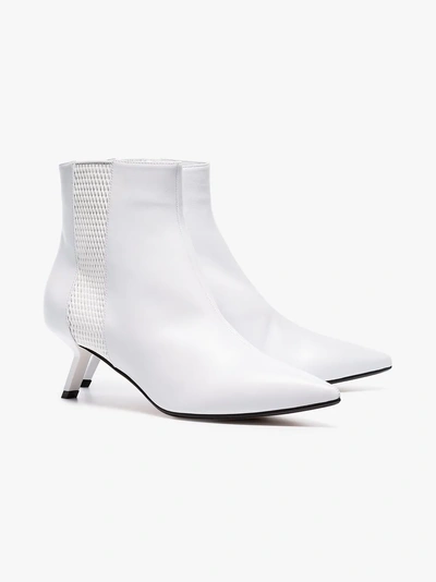 Shop Alchimia Di Ballin White Libra 55 Mesh Detail Leather Boots