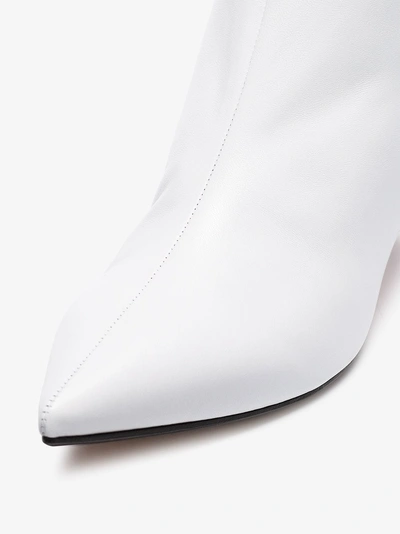 Shop Alchimia Di Ballin White Libra 55 Mesh Detail Leather Boots