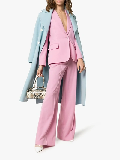 Shop Stella Mccartney Single-breasted Peak Lapel Wool Blazer In Pink