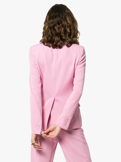 Shop Stella Mccartney Single-breasted Peak Lapel Wool Blazer In Pink