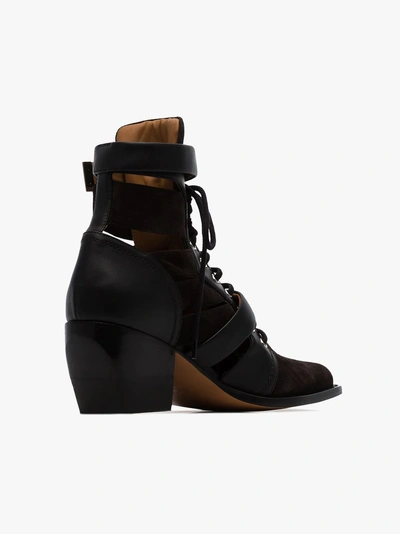 Shop Chloé Black Reilly 60 Suede Leather Boots In 008 Charcoal Black