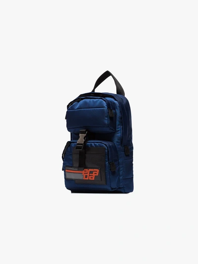 Shop Prada Blue Small Nylon Cross Body Backpack