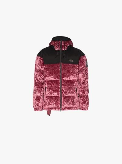 The North Face Black Label Nuptse Velvet Feather Down Hooded Jacket - Red |  ModeSens