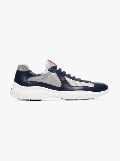 Shop Prada 'americas Cup' Sneakers In Blue