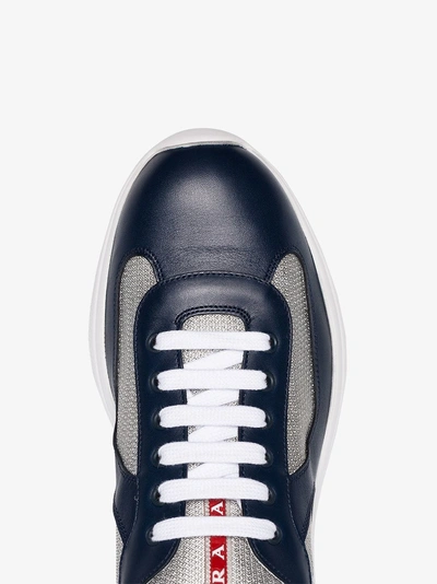 Shop Prada 'americas Cup' Sneakers In Blue