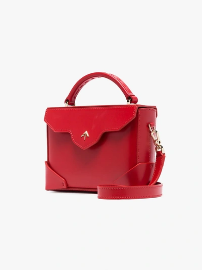 Shop Manu Atelier Micro Bold Leather Shoulder Bag In Red