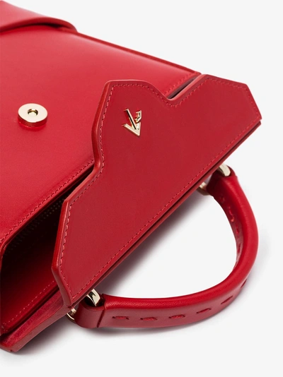 Shop Manu Atelier Micro Bold Leather Shoulder Bag In Red