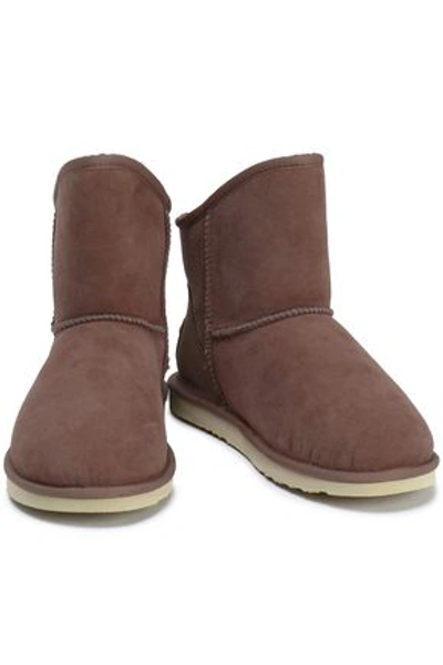 Shop Australia Luxe Collective Shearling Ankle Boots In Mushroom