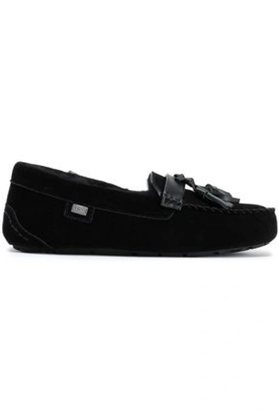 Shop Australia Luxe Collective Tasseled Shearling Loafers In Black