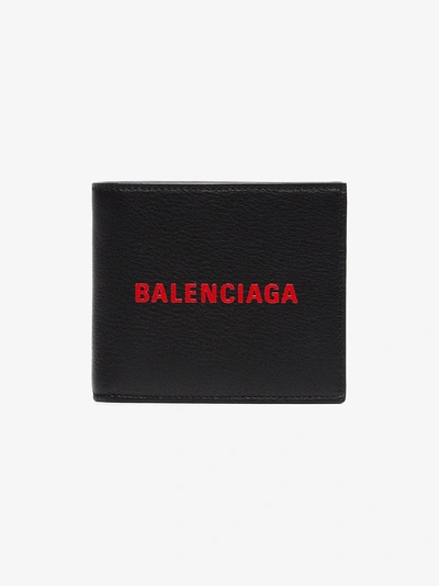 Shop Balenciaga Black Red Logo Wallet
