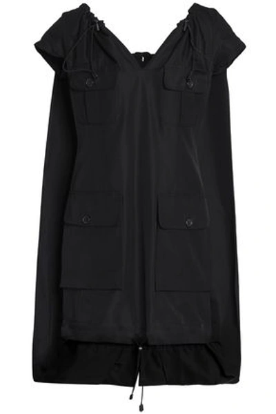 Shop Maison Margiela Woman Asymmetric Cotton And Silk-blend Twill Dress Black