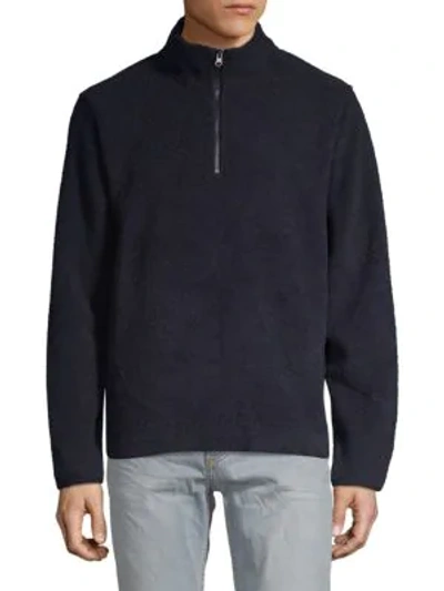 Shop Saks Fifth Avenue Half-zip Pullover In Navy