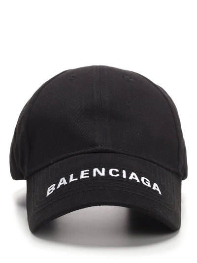 Shop Balenciaga Logo Plain Baseball Cap In Black