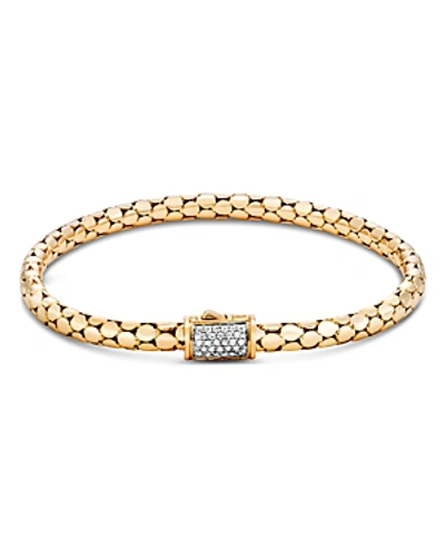 Shop John Hardy 18k Yellow Gold Dot Chain Bracelet With Diamond Pave In White/gold