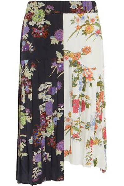 Shop Isabel Marant Woman Inaya Pleated Printed Silk Crepe De Chine Skirt Multicolor