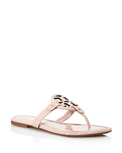 Shop Tory Burch Women's Miller Thong Sandals In Sea Shell Pink Patent Leather