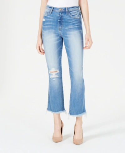 Shop Flying Monkey Distressed Cropped Flare Jeans In Milano