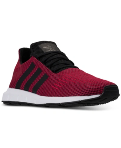 Shop Adidas Originals Adidas Men's Swift Run Casual Sneakers From Finish Line In Energy Pink / Core Black