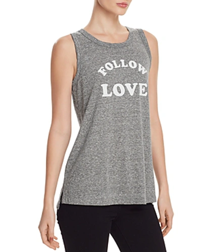 Shop Current Elliott Current/elliott Follow Love Muscle Tee In Heather Gray