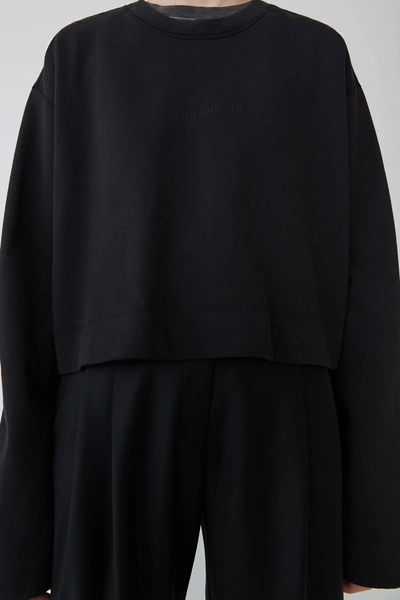 Shop Acne Studios Odice Emboss Black In Embossed-logo Sweatshirt