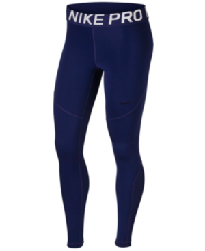 nike training pro leggings in blue colour block