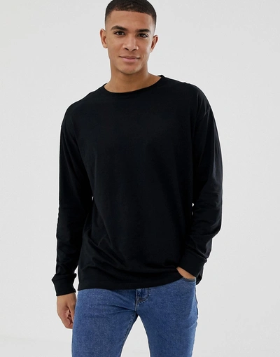 New Look Oversized Long Sleeve Cuff T-shirt In Black | ModeSens