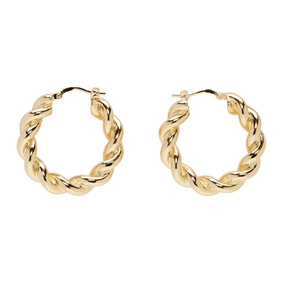Shop Jw Anderson Gold Twisted Hoop Earrings