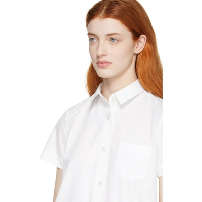 Shop Sacai White Poplin Short Sleeve Shirt