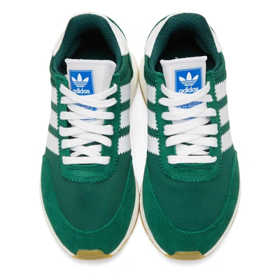 niets Geslagen vrachtwagen vergelijking Adidas Originals Adidas Green And White I-5923 Mesh And Suede Leather  Sneakers | ModeSens