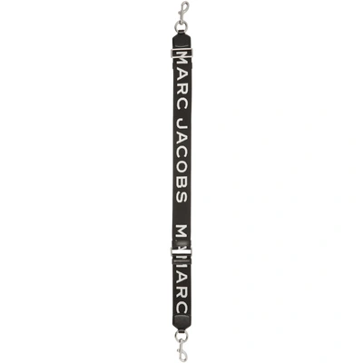 Shop Marc Jacobs Black And White Logo Webbing Bag Strap In 002 Blkmult