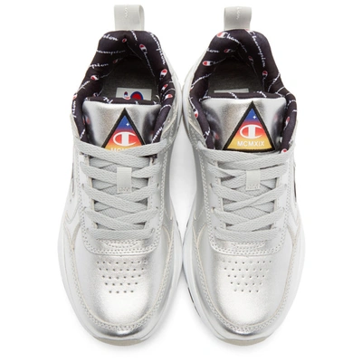 Shop Champion Reverse Weave Silver Metallic 93eighteen Sneakers