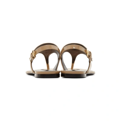 Shop Versace Beige Patent Medusa Palazzo Sandals In D2joh Nude