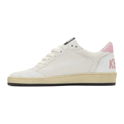 Shop Golden Goose White And Pink Ball Star Sneakers