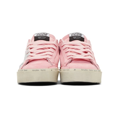 Shop Golden Goose Pink Silver Leaf Hi Star Sneakers