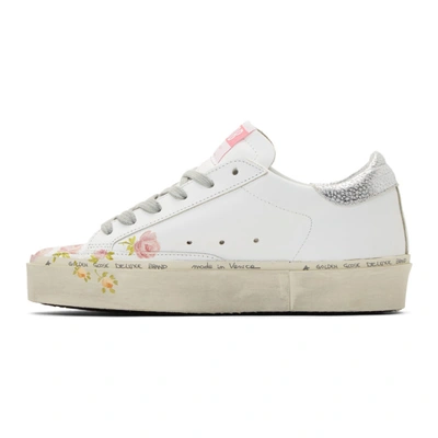 Shop Golden Goose White Hi Star Flower Sneakers