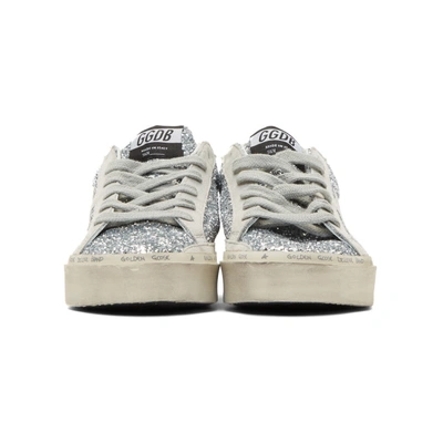 Shop Golden Goose Silver Glitter Hi Star Sneakers