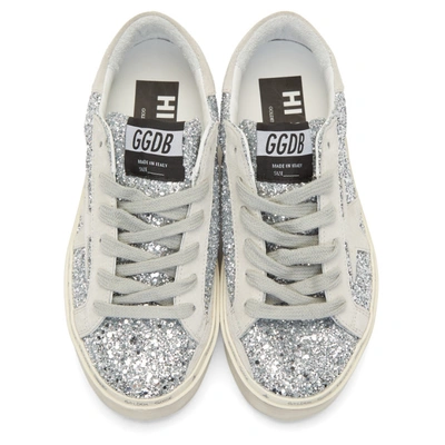 GOLDEN GOOSE 银色 HI STAR 亮片运动鞋