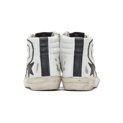 Shop Golden Goose White And Grey Slide Sneakers