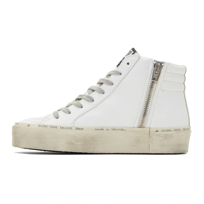 Shop Golden Goose White Hi Slide Sneakers