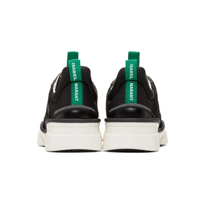 Shop Isabel Marant Black & Green Kindsay Sneakers