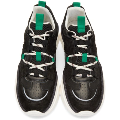 Shop Isabel Marant Black & Green Kindsay Sneakers