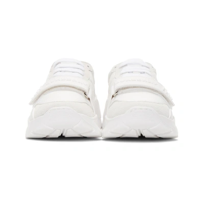Shop Burberry White Regis Sneakers In Optic White