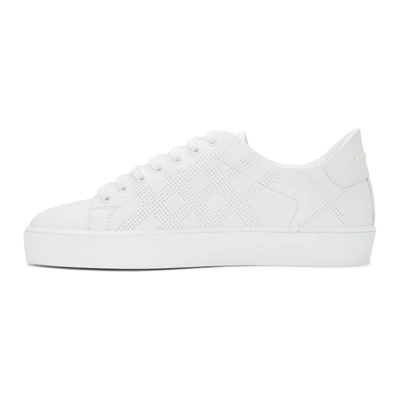 Shop Burberry White Westford Sneakers