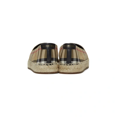 Shop Burberry Beige Check Hodgeson Espadrilles In Ant Yellow