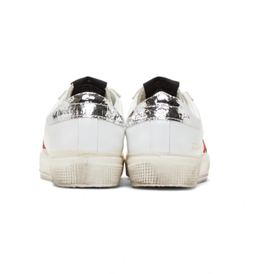 Shop Golden Goose White And Silver May Sneakers