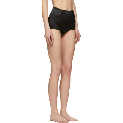 Shop Dolce & Gabbana Dolce And Gabbana Black Satin High-waisted Slip-in Briefs In N0000 Black