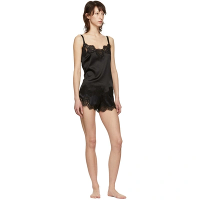 Shop Dolce & Gabbana Dolce And Gabbana Black Satin Lace Detail Tank Top In N0000 Black